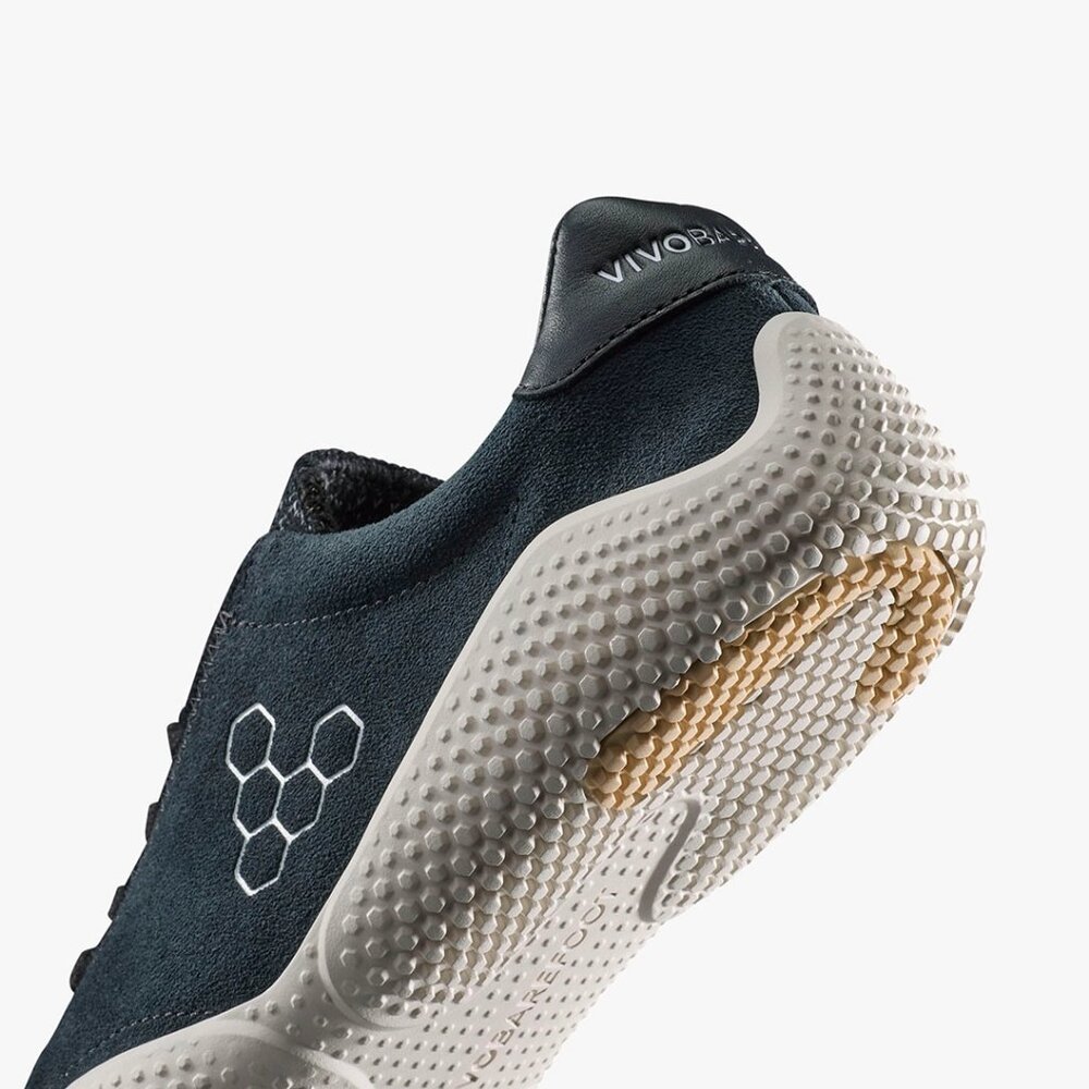 Vivobarefoot Motus Studio Sneaker Leather Womens in Suede Obsidian White - Picture 12 of 13